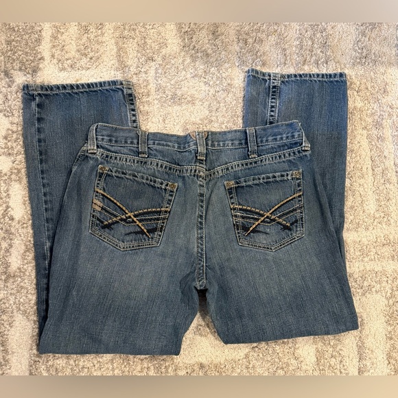 Ariat Mens M5 Jeans Slim Straight Leg Blue Denim Western Cowboy Size 36X32 - Picture 5 of 10